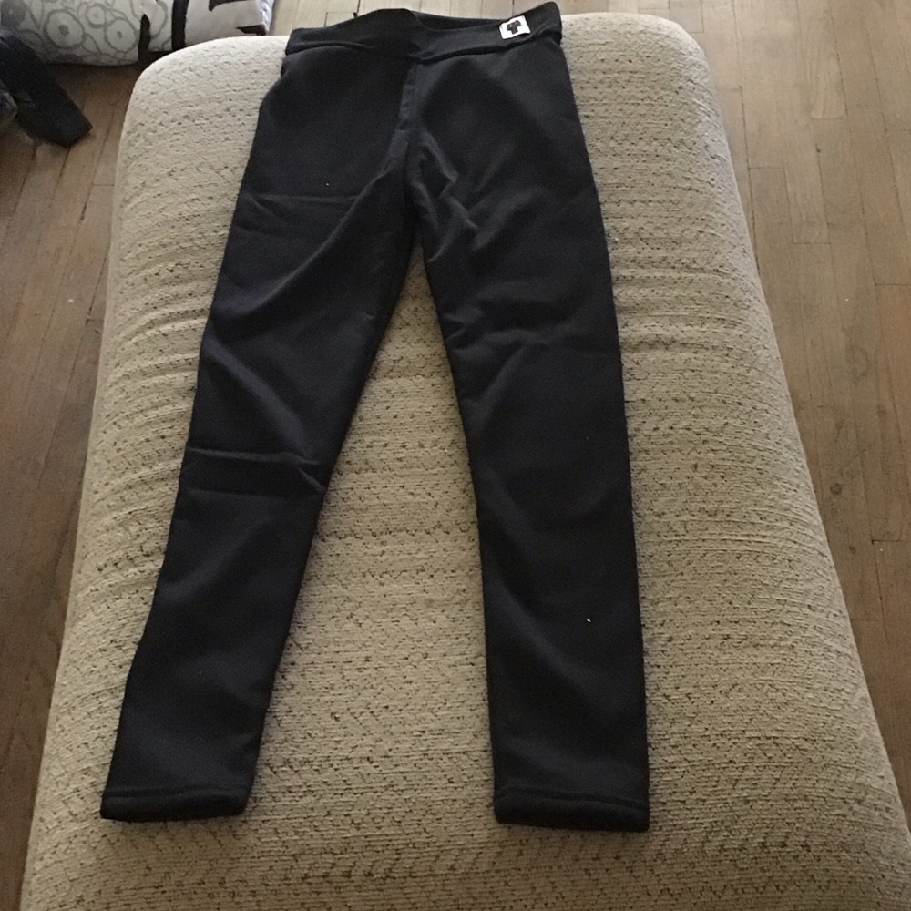 Black Fleece Lined Athletic Pants